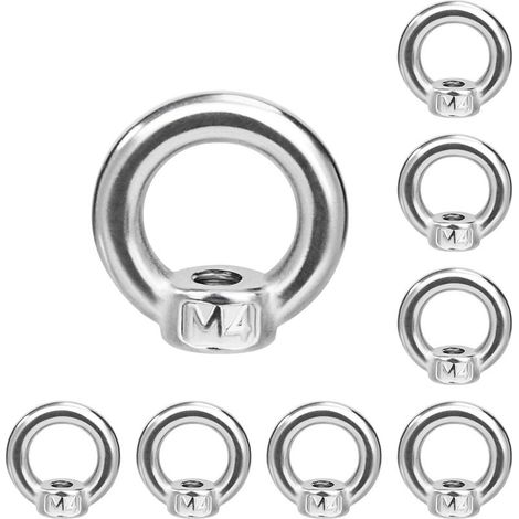 Écrou à Anneau M4 Écrou à Oeil en Acier Inoxydable 304 Écrous à œillet pour Accessoires de Levage 8 Pièces (1/5)