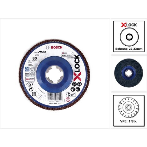BOSCH  DISCO LAMINAS 125 X571 G40 X-LOCK TAMAÑO DEL GRANO 80