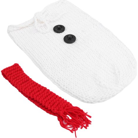 Gigoteuse bébé en crochet, motif dessin animé, douce, accessoire photo, cadeau, blanc (1/5)
