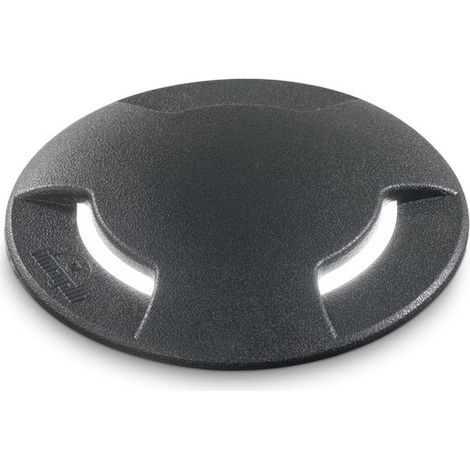 Ideal Lux WAY Spot encastré rond extérieur 9 cm, 3 directions, noir, 1 culot GU10, IP67
