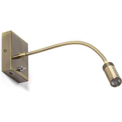 Lámpara de Pared LED 2.5W Metal con Puerto USB Apsley Dorado (1/5)