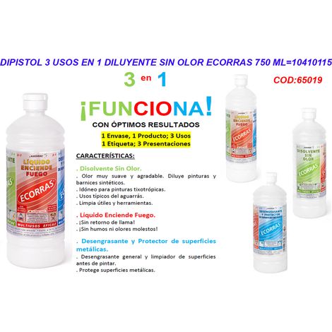 dipistol 3 usos en 1 diluyente sin olor ecorras 750 ml 10410115