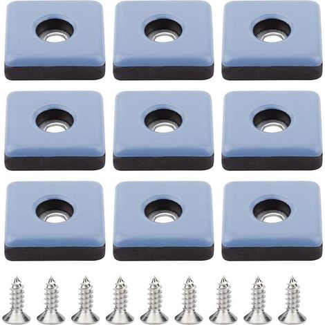 Set di 24 piedini in teflon per mobili, gambe di sedia da 25 mm con viti, cuscinetti in PTFE Teflon, gambe di sedia quadrate avvitabili (1/5)
