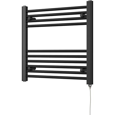 Zennor - Black Electric Towel Rail H600mm x W600mm Straight 200w Standard (1/3)