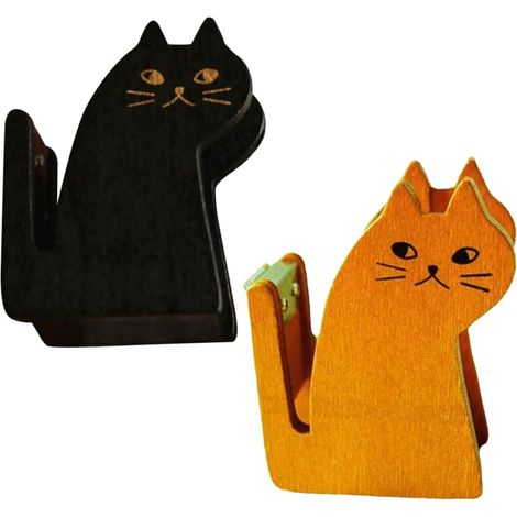 Set di 2 dispenser di nastri decorativi in legno, porta nastri creativo per ufficio e casa, adorabile porta nastri dal design elegante e pratico per attività e hobby in famiglia. (1/5)
