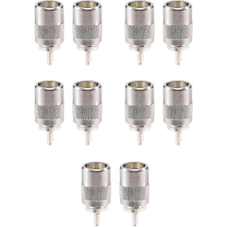 10 fiches mâles UHF PL259, soudables, compatibles avec les câbles RG8, RG213, LMR400 et autres câbles 7D-FB, argent JG. (1/5)