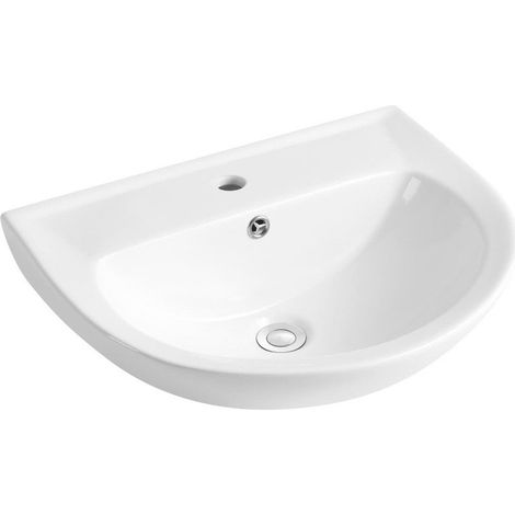 Lavabo suspendu SAT Project 56,5x44 cm trou de robinetterie au centre (SATUMPRO5646)