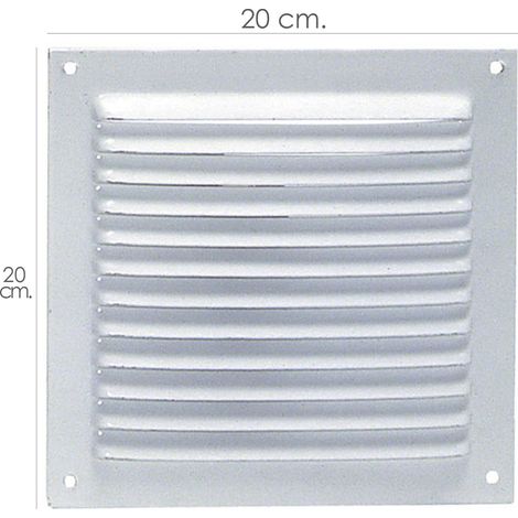 Rejilla Ventilación Atornillar  20x20 cm. Blanca Lacada