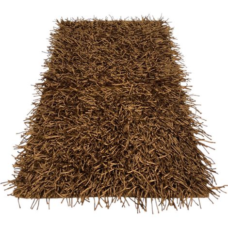 Tapis Shaggy Noisette Moderne - 6 cm de Long Pile - Antidérapant, 12 Tailles - Noué à la main, Robuste et Doux Cm. 200x300 (1/5)