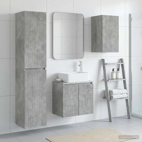 vidaXL Bathroom Furniture Set 3 pcs Concrete Grey 33 x 34.5 x 160 cm (1/5)