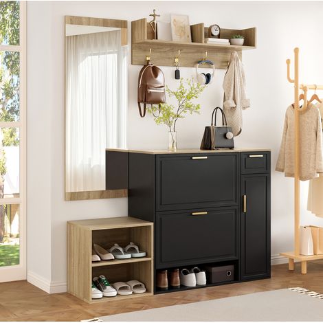 Set mobili ingresso 4 pezzi con scarpiera OKMYHOME (1/5)