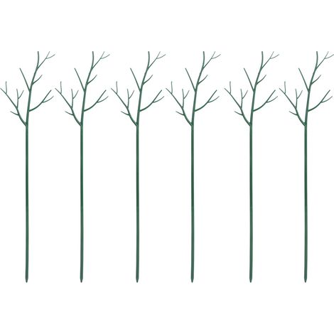 Tuteurs plantes verts amovibles forme branche en plastique 100 cm pour pots fleurs - Kit 6 ensembles (18 pièces) 1 bobine 1 sangle 20 pinces (1/5)