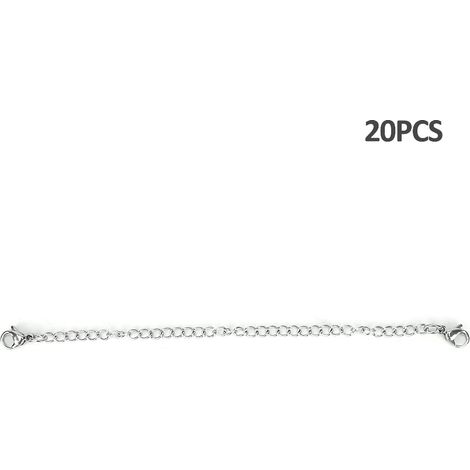 Lot de 20 Fermoirs Mousqueton en Acier Inoxydable avec Chaîne de Rallonge 12,7 cm pour Création de Bijoux (1/3)