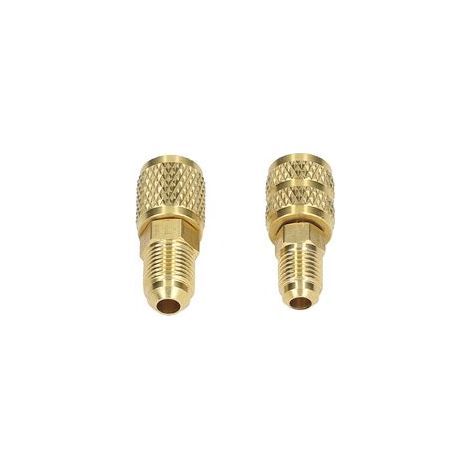Adaptateur de réfrigérant R22 M1/4SAE x F5/16SAE R410 M5/16SAE x F1/4SAE Adaptateur pivotant en cuivre (1/5)