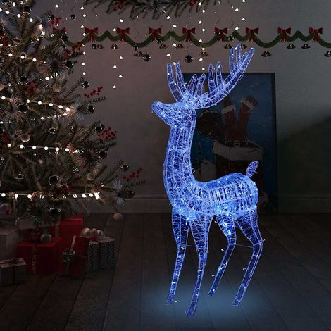 Renne de Noël XXL Acrylique 250 LED-Décoration de Fête pour Noël 180 cm Bleu 359116 (1/5)