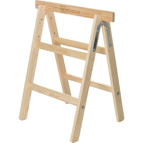 KADAX Escalera plegable estable - Escalera plegable ligera - Madera - Escalera pequeña con conexiones de acero - 1 pieza, K9593 (1/5)