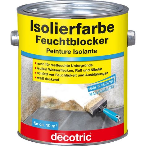 Decotric Isolierfarbe Feuchtblocker 2 l Sepzialbeschichtung Schutz Feuchtigkeit