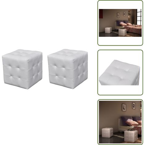 Sillas de reposapiés - vidaXL Taburetes cubo blancos - Muebles de oficina