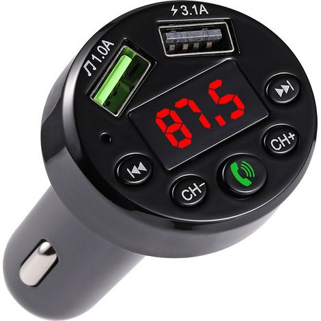 MP3-Player mit Bluetooth und FM-Radio (verlustfreie Wiedergabe) fürs Auto, multifunktionales USB-Ladegerät im Zigarettenanzünder-Stil (E6) (1/3)