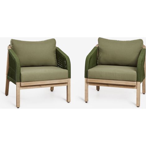 Pack de 2 sillones en madera de acacia Dubai SKLUM             