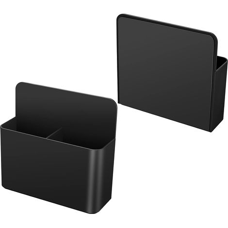 Lot de 2 Supports Magnétiques pour Marqueurs Effaçables à Sec, pour Tableau Blanc, Porte de Réfrigérateur et Armoire Métallique, Idéal pour École, Bureau et Cuisine, Noir. (1/5)
