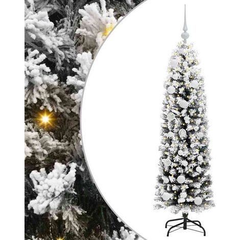 Sapin de Noël artificiel vert, 150 cm, en PVC, acier et plastique. (1/5)