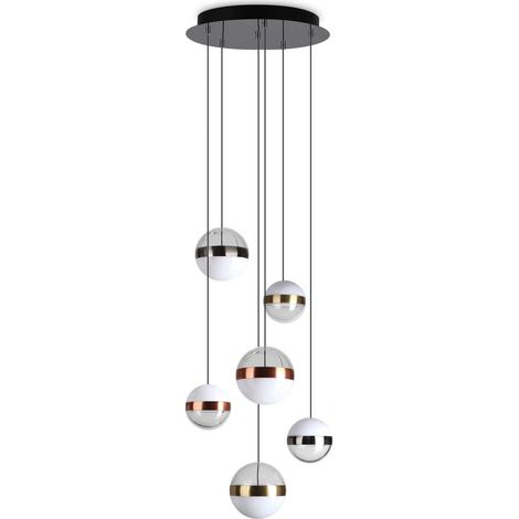 Ideal Lux GALAXY Plafonnier suspendu en grappe à LED intégré à 6 lumières 5750Lm 3000K (1/3)