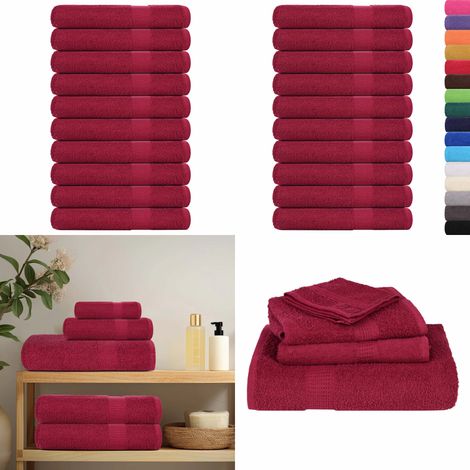 vidaXL Saunatücher 10Stk. Bordeauxrot 80x200cm 360 g/m² 100% Baumwolle (1/5)