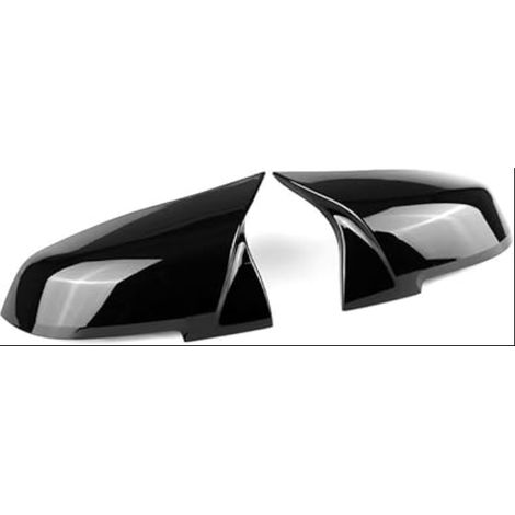Coque de rétroviseur de voiture compatible for Série 1 F20 F21/2 F22 F23 F87/3 F30 F31 F34/4 F32 F33 F36/i3 I01/X1 E84,Capuchons Couvercle Rétroviseu Gauche+Droite (Noir) (1/5)