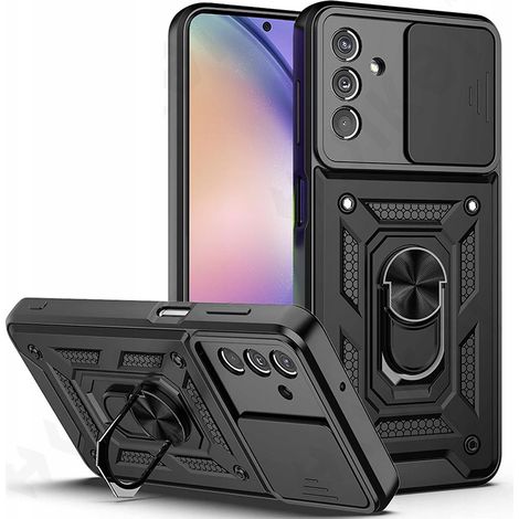 Coque pour Samsung Galaxy A54 5G ARMOR avec anneau coulissant et verre trempé 9H (1/5)