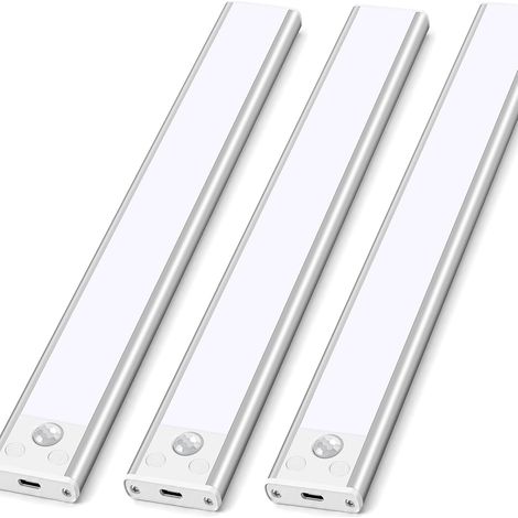 3Pcs 30CM Lampe LED Rechargeable Cuisine Reglette - Lumiere Sous Meuble Placard [Classe énergétique G] (1/5)