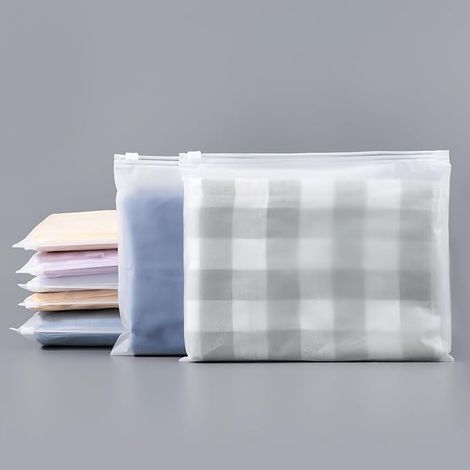 Sacchetto di plastica con chiusura a zip, 50 sacchetti per riporre i vestiti 20x30 cm, sacchetto trasparente con chiusura a zip satinato, sacchetto impermeabile per WC (senza foro di ventilazione) (1/5)