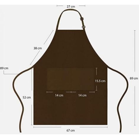 Lot de 2 Tablier de cuisine, Imperméable, 2 poches, Taille unique, Coton polyester, Cuisine, Bricolage (1/3)