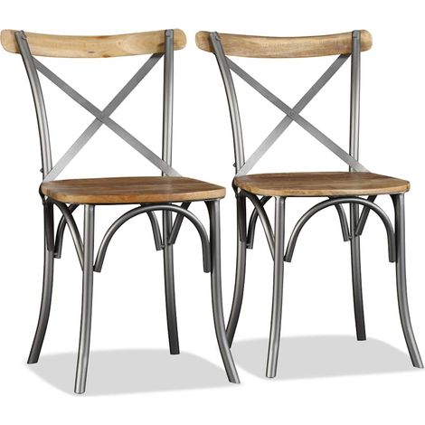vidaXL Sillas de comedor 2 unidades madera maciza de mango (1/5)