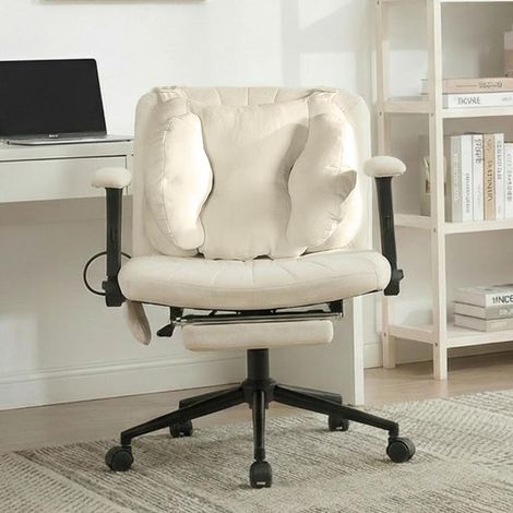 Chaise de bureau ergonomique pivotante avec soutien lombaire à air,Fauteuil large pivotant avec roulettes, rembourré et confortable, capacité jusqu’à 150 kg