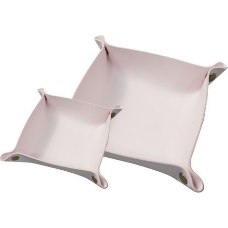 Plateau De Rangement - Cuir Véritable - Pour Clés Bijoux Montres Pièces De Monnaie Cosmétiques - 20 x 15 x 3 cm - Lot De 1 (1/5)