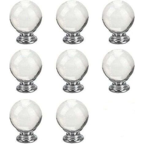 8pcs Ball Shaped Crystal Clear Glass Drawer Knobs For Kitchen Furniture Door Gift (1/5)