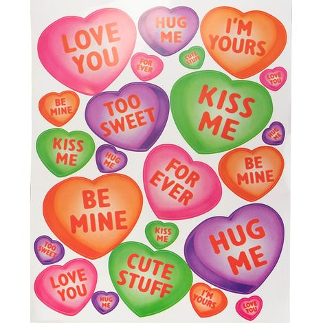 Adesivi a forma di cuore con scritte a tema amore per San Valentino