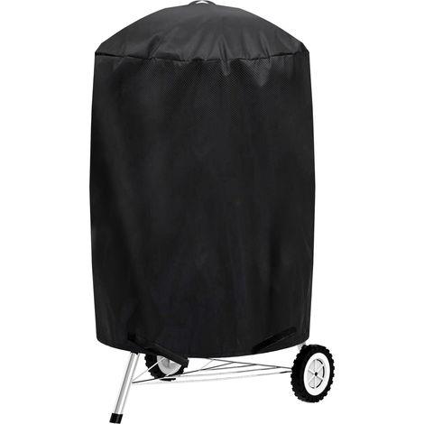 Copertura per barbecue da esterno, impermeabile, resistente ai raggi UV e allo sbiadimento, per barbecue a carbone Weber da 18 pollici, griglia rotonda (18 pollici/nero)