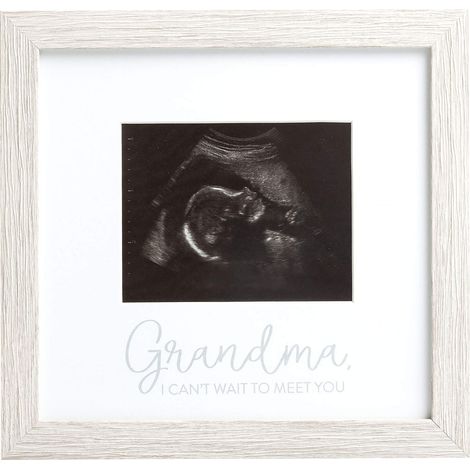 Cadre photo rustique pour échographie grand-mère, annonce de grossesse, cadre photo échographique pour bébé, cadre souvenir de bébé, décoration murale et table de 10,2 x 12,7 cm, gris (1/5)