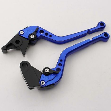 Convient pour les motos Kawasaki W800/SE : levier de frein/klaxon en alliage d'aluminium à réglage modifié (longue poignée bleue). (1/5)