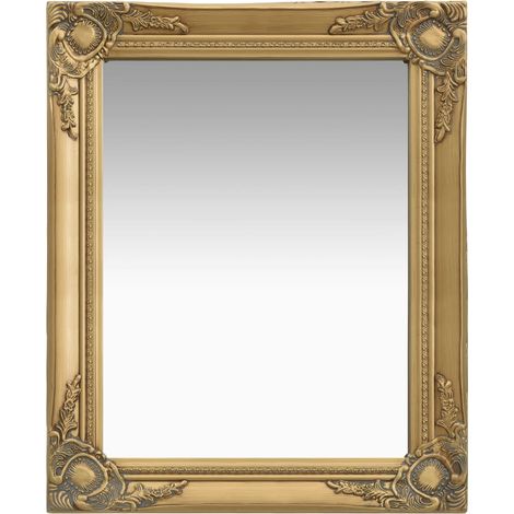 Espejo de pared rectangular estilo barroco 50x60 cm Oro DEC022859