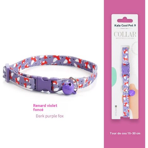 Collier pour chat avec clochette - Sécurité anti-étranglement - Couleurs tendance - Convient aux chats ayant un tour de cou de 15 à 30 cm