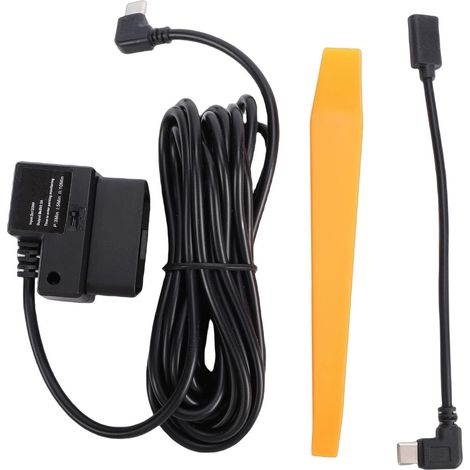 Kit de Câblage de Caméra de Tableau de Bord, Câble d'alimentation OBD vers Type C avec Protection Basse Tension et Mode de Stationnement 24 Heures, pour Accessoires de Détecteur (1/5)