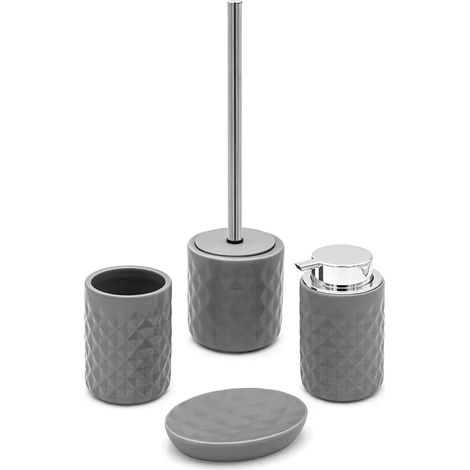 Set completo accessori bagno grigio in ceramica Cristal (1/5)