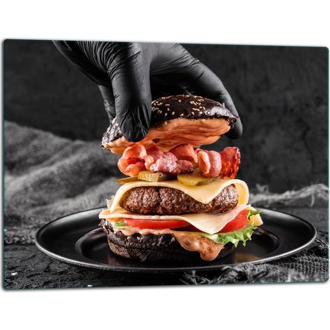 Tabla de cortar de vidrio para hamburguesas de 52x40 cm (1/5)