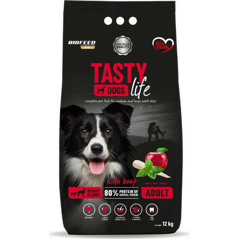 Biofeed Tasty Dogs Life Adult M&L mit Rindfleisch 12 kg