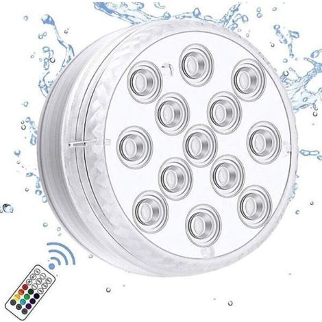 Lumières LED submersibles avec télécommande RF, 10 lumières LED pour piscine sous-marine, étanches IP68, à piles, pour baignoire, douche, bain chaud