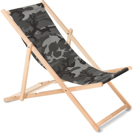 Greenblue Liegefläche aus Holz in Grau-Camouflage (1/2)