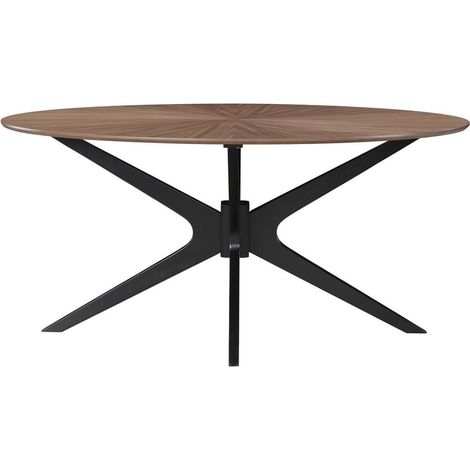 Ovaler Design-Esstisch mit Walnussfurnier L160 cm DIELLI (1/5)